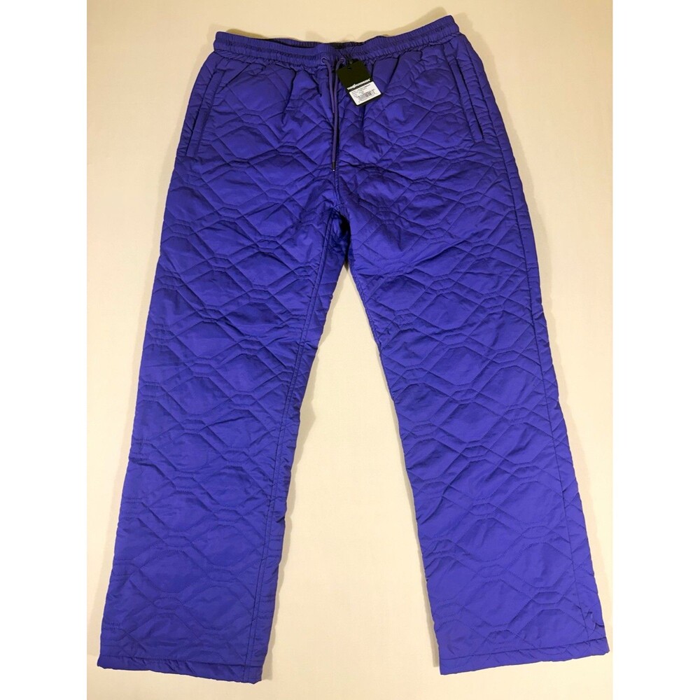 The Hundreds Men's Purple Quilted Nylon Sweatpants 2XL Drawstring Elastic